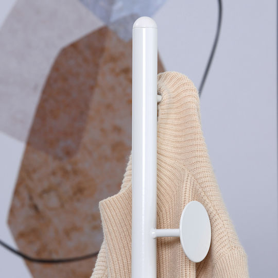 HomCom Metallic Coat Rack White 35x35x170cm