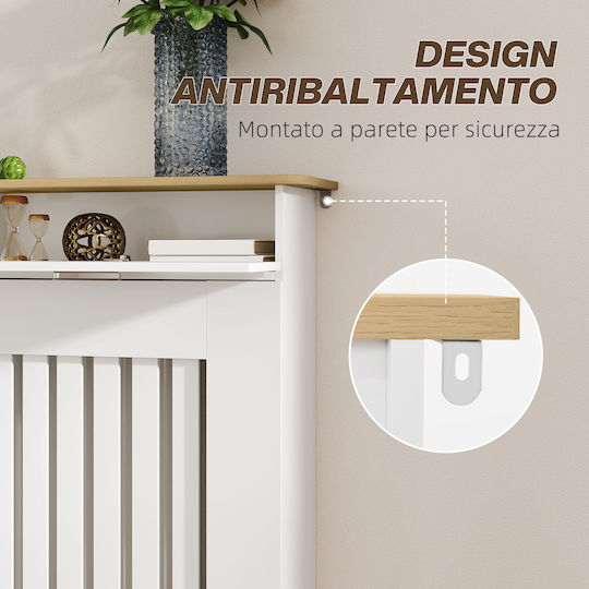 HomCom Radiator Cover From MDF White 112x19x97cm