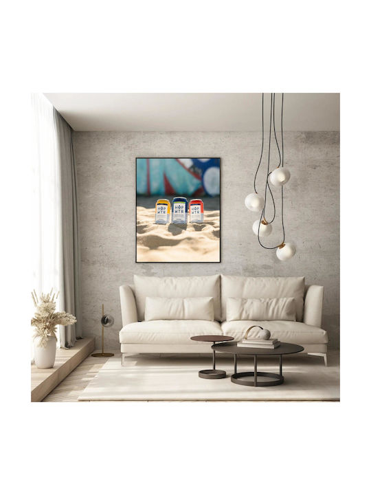Tabloul „Cutii de Apă Hop pe Plaja Nisipie” 50x80
