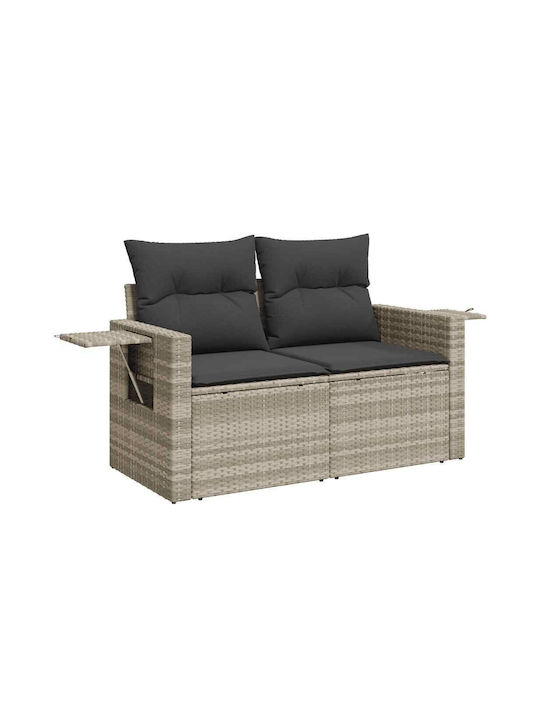 Corner Outdoor Sofa Rattan with Chest and Cushions 55x55x69cm