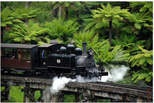 Painting Steam Train In Lush Greenery 150x100