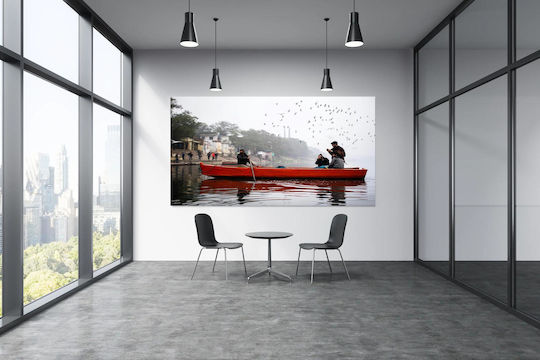 Painting Boat On Misty River 150x100
