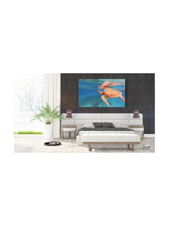 Tablou cu Țestoasă de Mare Înotând Sub Apă 120x80