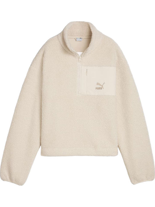 Classics Women's Fleece Long Sleeve Blouse with Zipper Alpine Snow