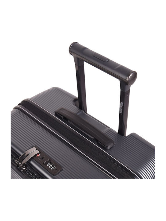 Estil Hard Grey Cabin Travel Suitcase With 4 Wheels Height 55cm