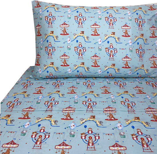 Astron Italy Σετ Σεντόνια Μονά Βαμβακερά Luna Park 175x260cm 3τμχ