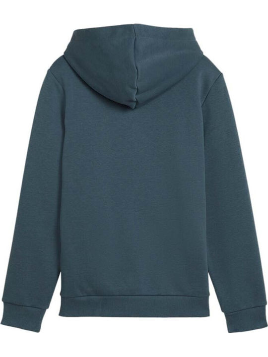 Fleece Kids Sweatshirt with Hood and Pockets Petrol Essentials+ 2