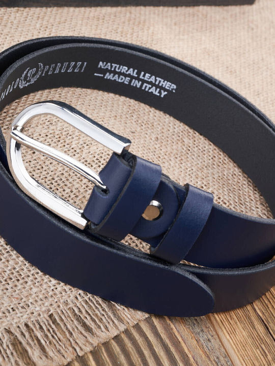 Leather Women's Belt Navy Blue