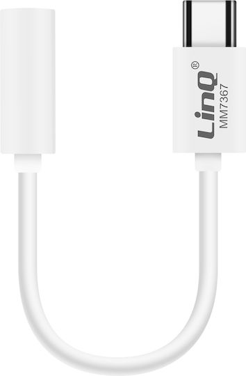 Linq Usb C To Jack 3.5mm Audio Adapter Voice Command Compatible White