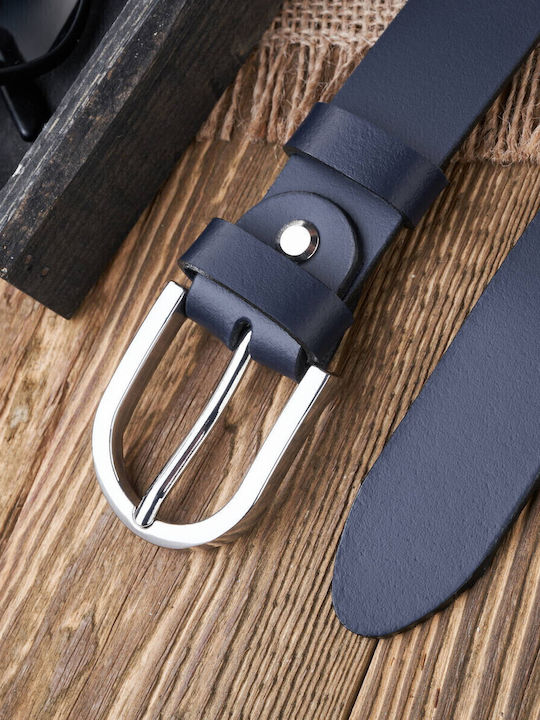 Leather Women's Belt Navy Blue