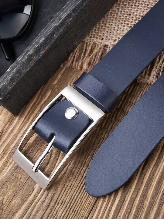 Leather Women's Belt Navy Blue