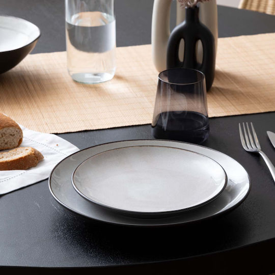 Atmosphera Plate Shallow Ceramic White with Diameter 27cm