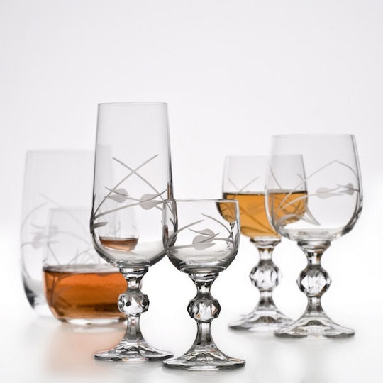 Crystalite Bohemia Set Gläser Likör/Ouzo aus Kristall Mit Stiel 50ml 6Stück