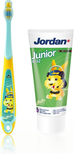 Jordan Junior Pasta de dinți cu Gust de Ușor fructat pentru 6+ ani 50ml 1450 ppm - parti pe milion Verde