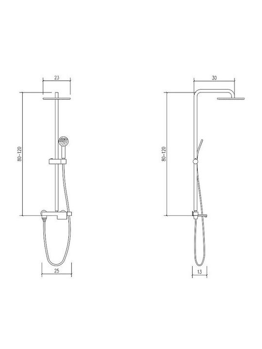 Sparke Duschsäule mit Armatur Gray