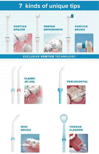 Irigator bucal So Wash Vortice Sistem de îngrijire orală Efect de sucțiune 8 capete 1200 pulsații pe minut