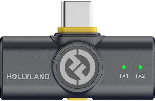 Hollyland Lark M2 USB-C Комплект Безжично Микрофон Πέτου, Clip On за Мобилен в Черен Цвят