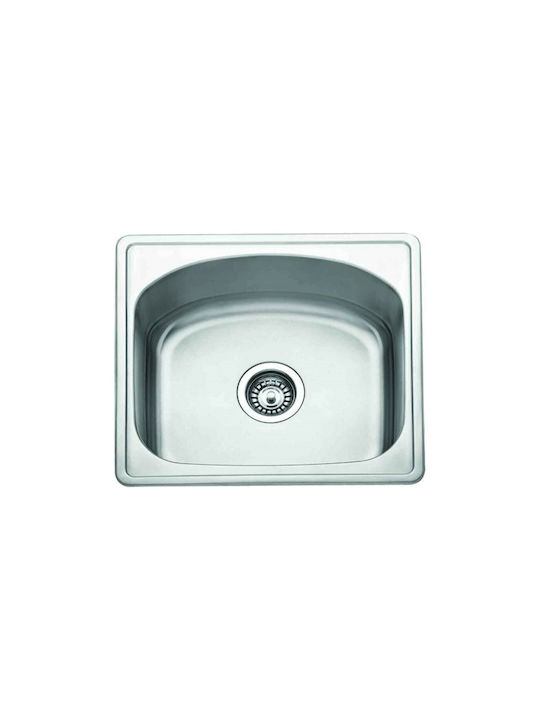 Gloria Tetras 420 18-1112 Drop-In Sink Inox Satin W45.5xD38.5cm Silver