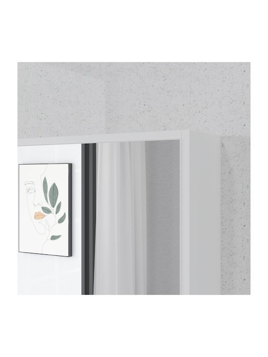 Kleankin Badezimmerspiegel aus Spanplatte mit Regal & Schrank 60x15cm Weiß