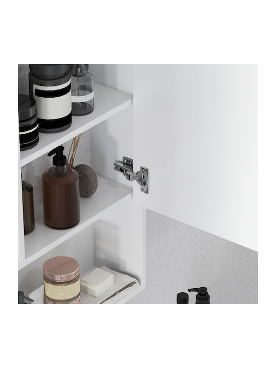 Kleankin Badezimmerspiegel aus Spanplatte mit Regal & Schrank 60x15cm Weiß