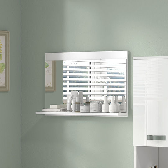 Kleankin 834-723V00WT Ορθογώνιος από Μοριοσανίδα με Ράφι 60x12cm Λευκός