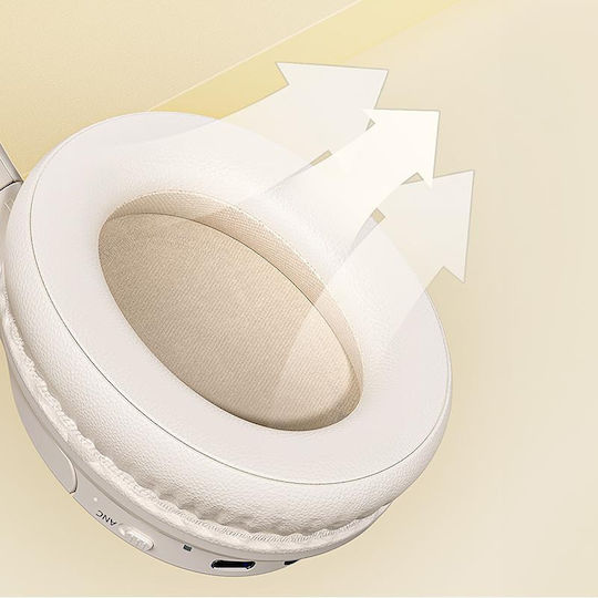 WK M11 Ασύρματα / Ενσύρματα Over Ear Ακουστικά με 8 ώρες Λειτουργίας Λευκά