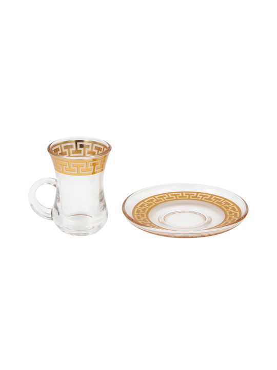 Keskor Φλιτζάνι Καφέ Γυάλινο Χρυσό 85ml 5210299024297