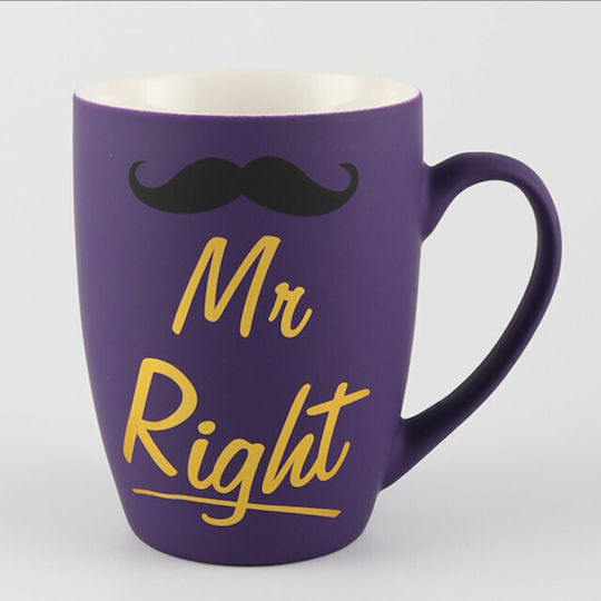 Pufo Mr Right Keramiktasse Kaffee Tee 360 ml Lila Pufo Mr Right Keramiktasse Kaffee Tee 360 ml Lila