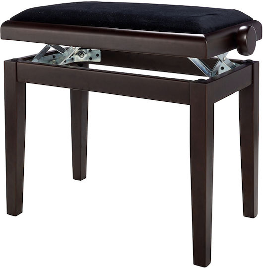 Gewa Piano Bench Deluxe Stool Piano Adjustable Dark Walnut Satin L52xW30xH48-57cm