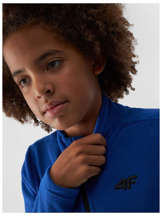Athletic Kids Cardigan Fleece Blue