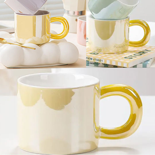 Glossy Ceramic Mug Pufo Tea Coffee 250 ml Yellow