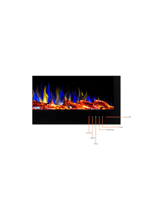 Hitense Wall Mounted Electric Fireplace 1600W 128x14cm Black