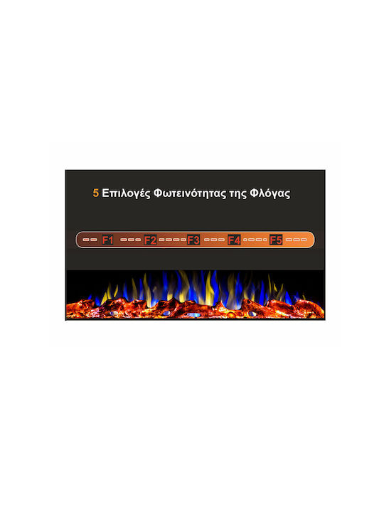 Hitense Wall Mounted Electric Fireplace 1600W 114.3x14cm Black