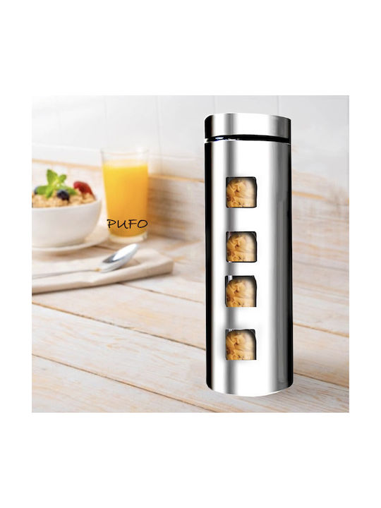 Metallic Pufo Taste Container Sugar Coffee Tea Spices Lid 1.8l