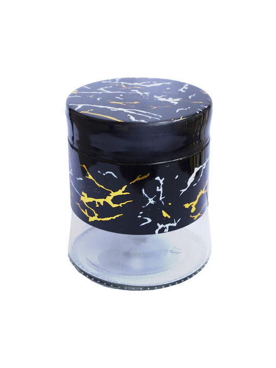 Pufo Elegantes Glasglas mit luftdichtem Deckel 400 ml Schwarzes