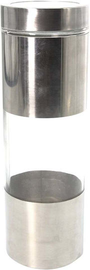 Metallic Pufo Taste Container Sugar Coffee Tea Spices Lid 1.8l Transparent Silver