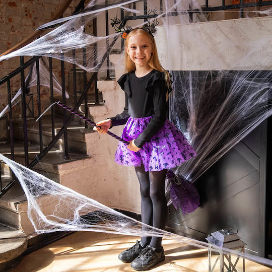 Karneval Besen Lila für Halloween 1Stück