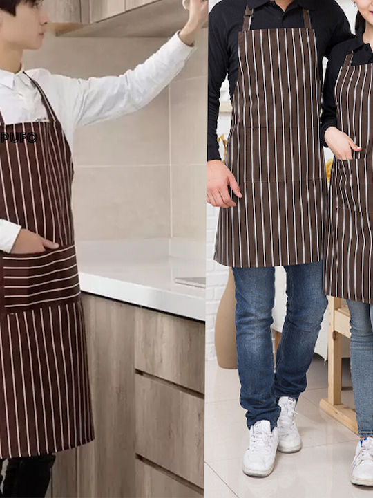 Einfache Puff Küchen-Schürze Kochschürze Universelle Größe Braune