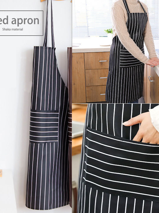 Simple Puffy Kitchen Apron Cooking Apron Universal Size Black