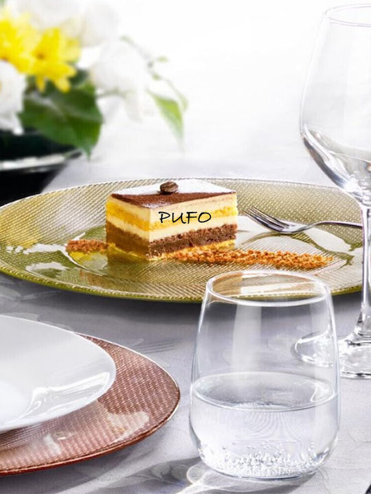 Elegante Glas Servierplatte Pufo Luxusdesserts Vorspeisen 31 cm Gold