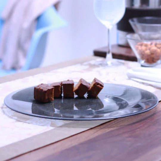 Set 6 Elegant Glass Plates Pufo Luxury Desserts Appetizers 31 Cm Blue