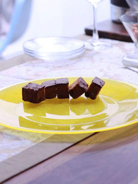 Set 6 Elegante Pufo Luxus Glas Servierplatten Desserts Vorspeisen 31 Cm Gelbe