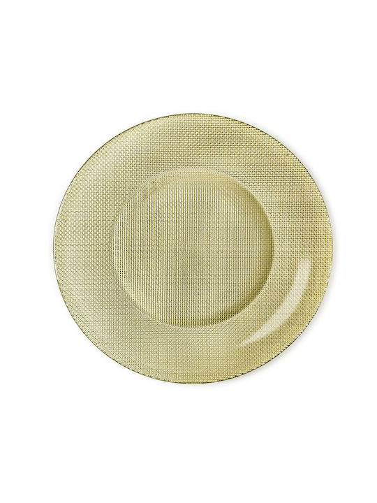 Elegante Glas Servierplatte Pufo Luxusdesserts Vorspeisen 31 cm Gold
