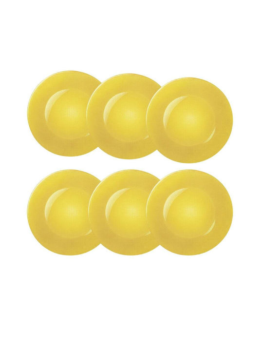 Set 6 Elegante Pufo Luxus Glas Servierplatten Desserts Vorspeisen 31 Cm Gelbe