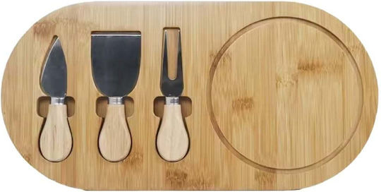 Bamboo Platter Presenting Serving Cheeses Pufo Cheese 3 Included Accessories 36 Cm