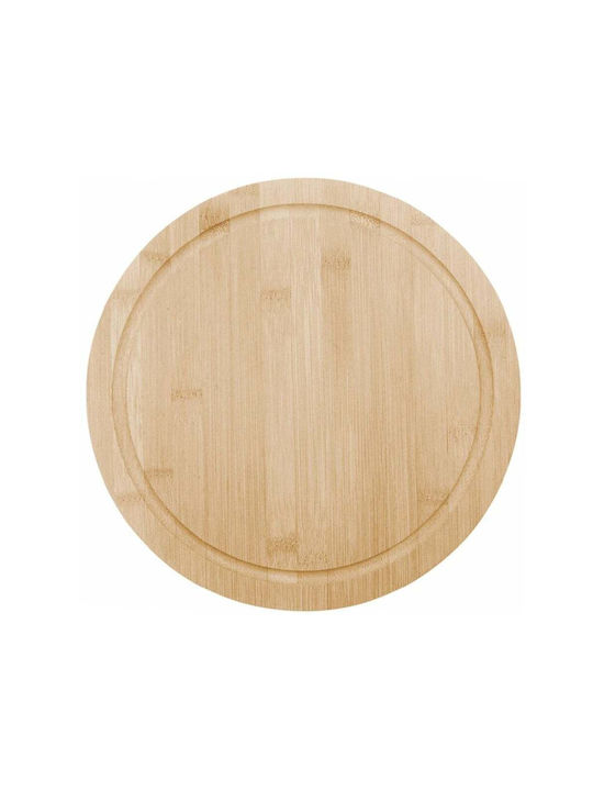 Runder Bambus Holz Servierplatte Für Essen Vorspeisen Süßigkeiten Pizza 30 Cm Braune