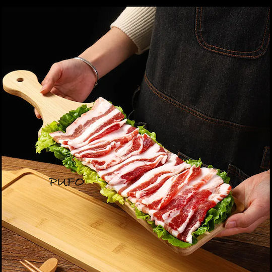 Bambusholz Servierplatte Mit Griff Lebensmittel Vorspeisen Pizza 40 X 16 Cm Braune