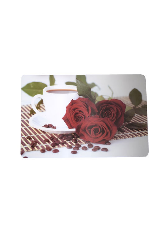 Cup Plate Support Set Serving Meals Pufo Morning Roses Design 6 Pieces