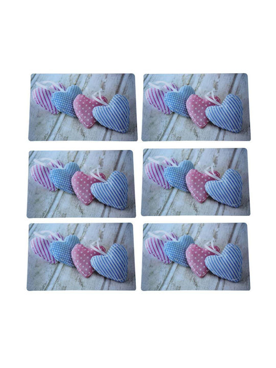 Plate Support Set Serving Meals Pufo Sweet Hearts Design 6 Pieces