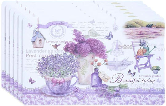 Cup Plate Support Set Serving Meals Pufo Beautiful Lavender Design 6 Stücke